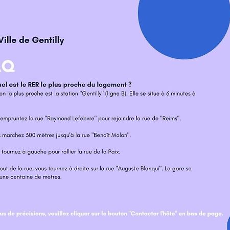 Paris Gentilly Appartement Tout Equipe - Rer B Eksteriør bilde